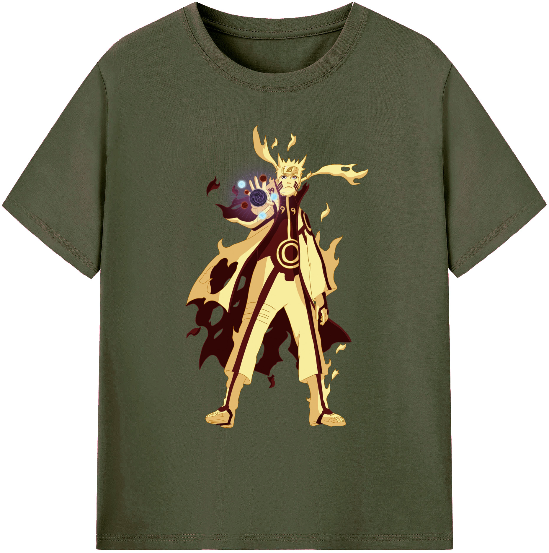 （画像用） NARUTO -ナルト- うずまき ナルト Uzumaki Naruto 綿100％ メンズ半袖Tシャツ｜肌触りやわらか＆通気性